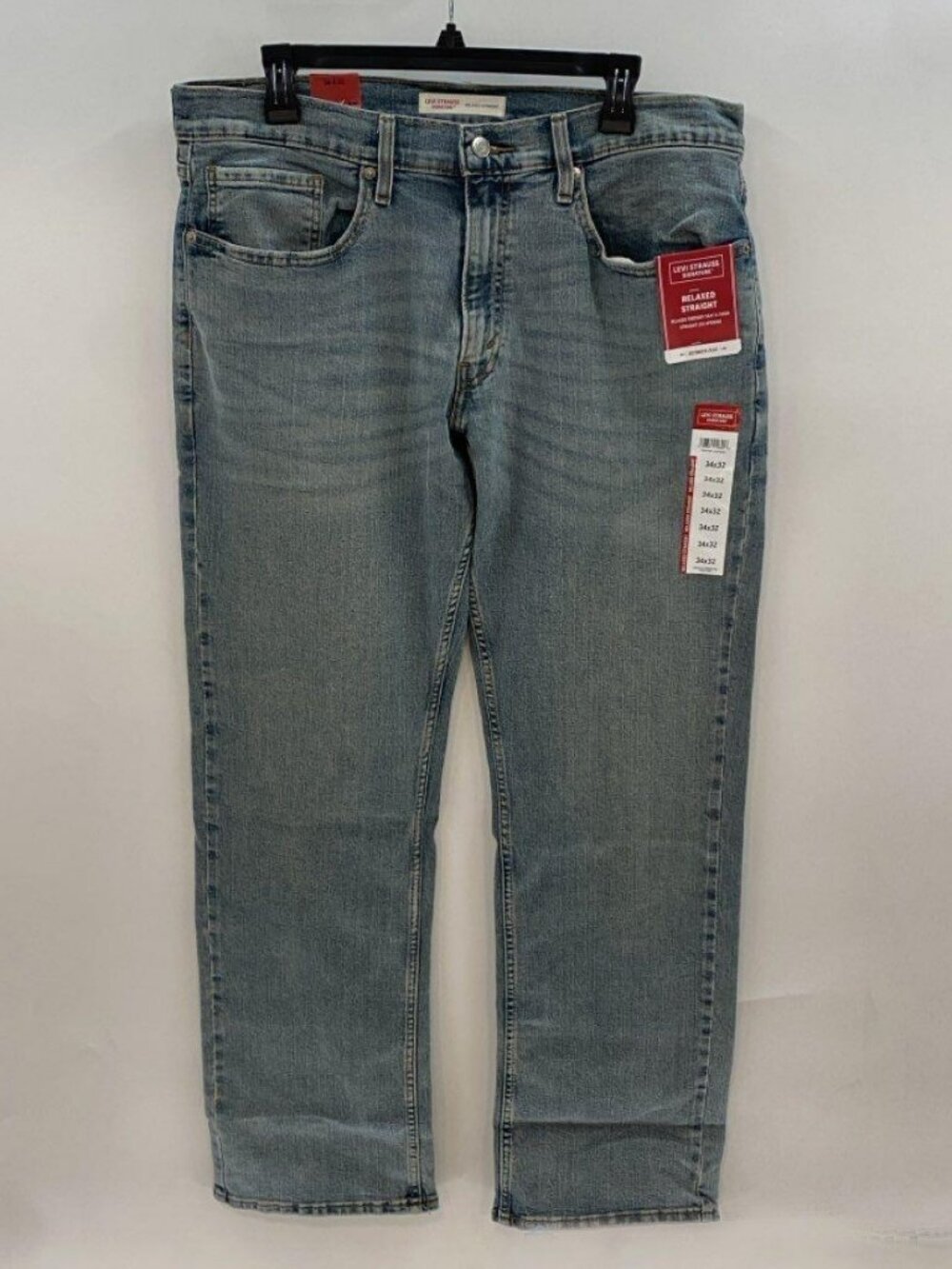 NWT - Levi Strauss Signature Men's Relaxed Straight Jeans Blue Size 34x32